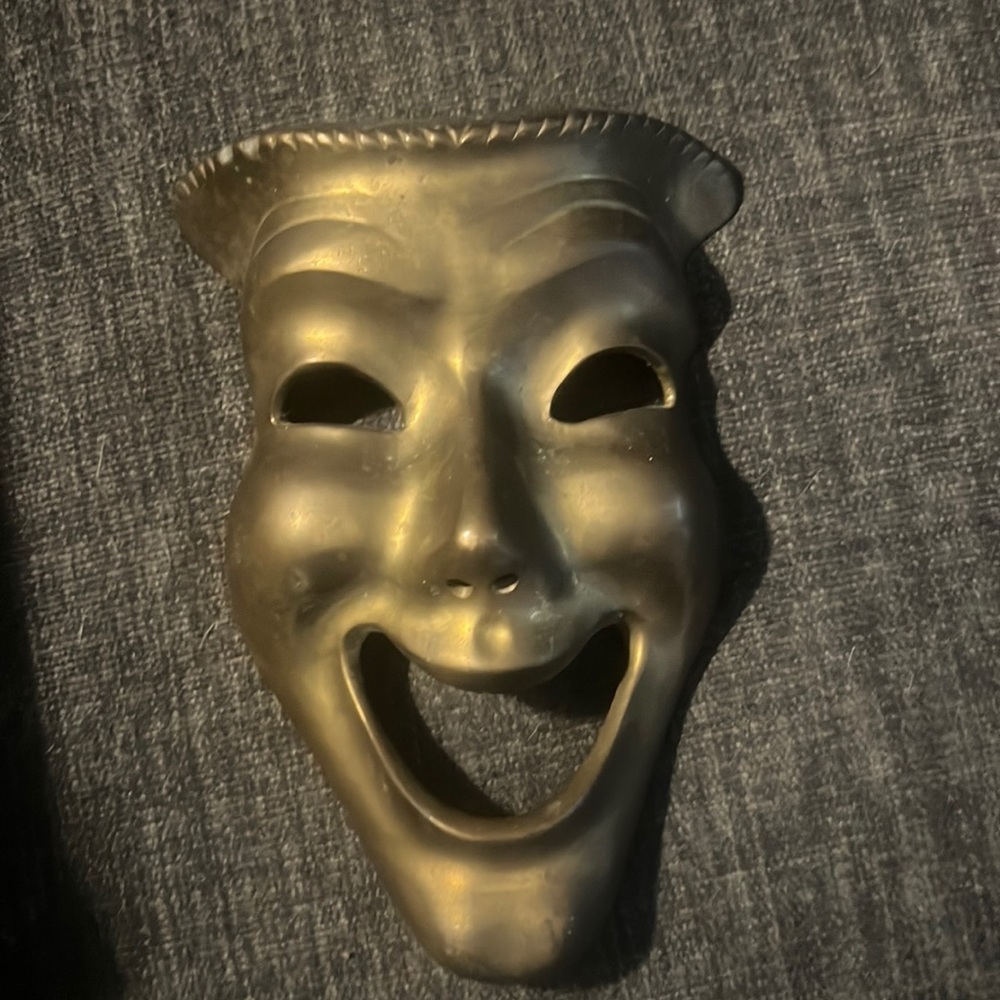Vintage brass comedy mask